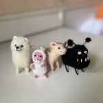 Животные для кукол валянные свинка шпиц собака