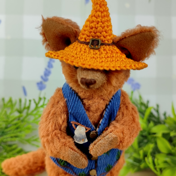 Мини Волк Тедди талисман с горным хрусталём