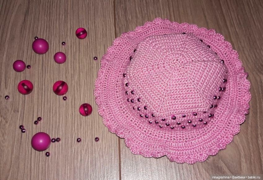 "Розовая нежность 2" Панамка для куклы Готц 50см (фото 7)