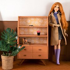 Буфет "персик с ромашками"