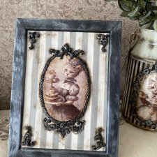 Картина в винтажном стиле «Кошечка»