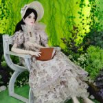 Аутфит в стиле ампир для кукол Ю Рожневой - платье, шляпа, туфли, панталоны