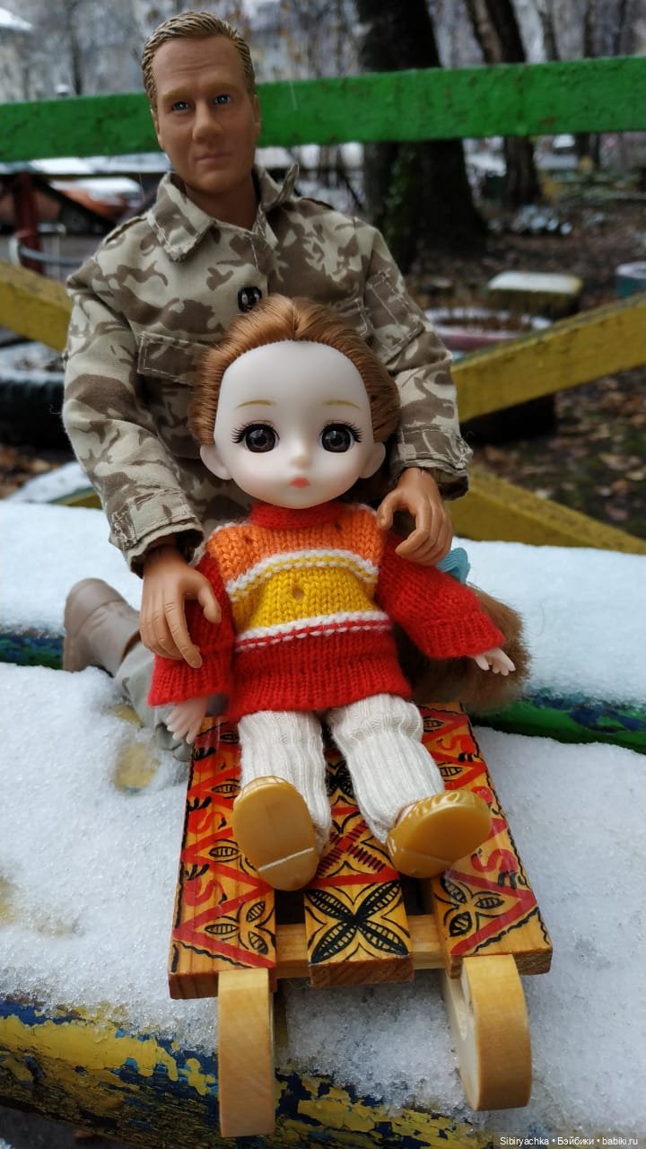 Леонид и Глаша радуются первому снегу (фото 7)