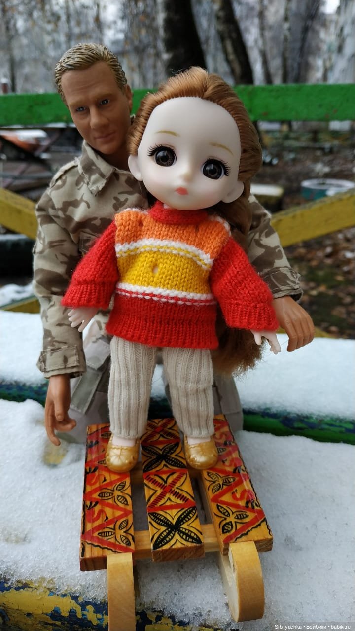 Леонид и Глаша радуются первому снегу (фото 6)