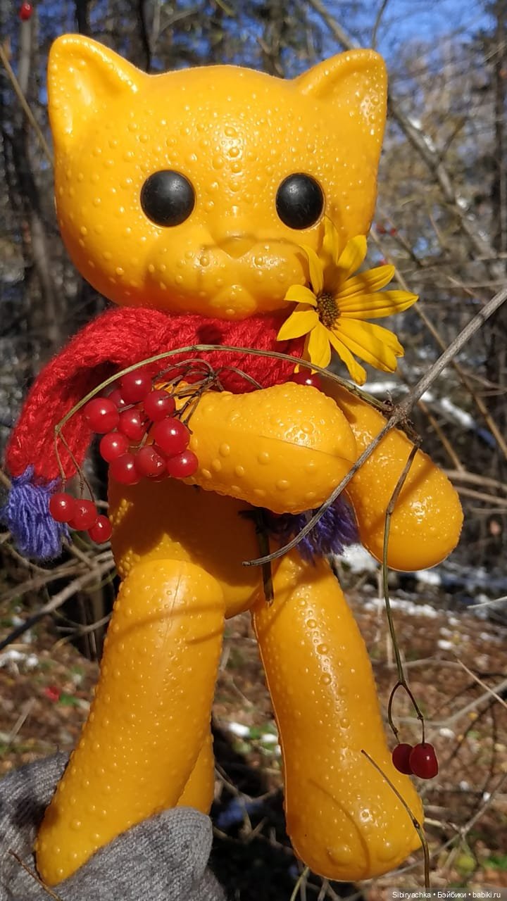 Зимняя прогулка кошечки Мурочки в осеннем лесу