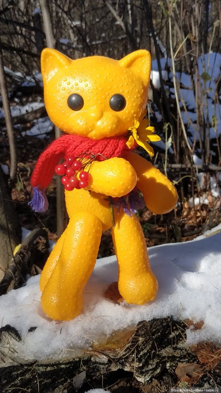 Зимняя прогулка кошечки Мурочки в осеннем лесу