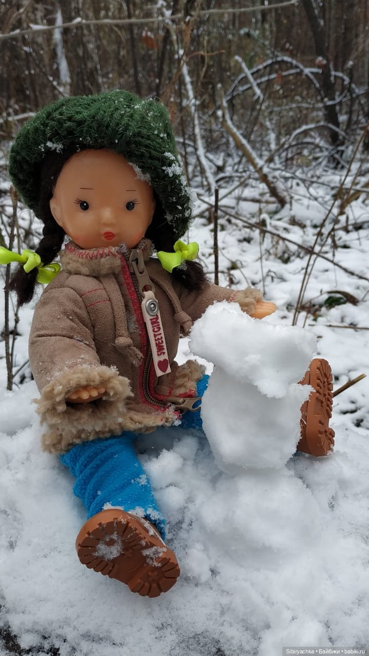 Новая дублёнка Юляшки. Первый ноябрьский снег. Прогулка в любимом лесу