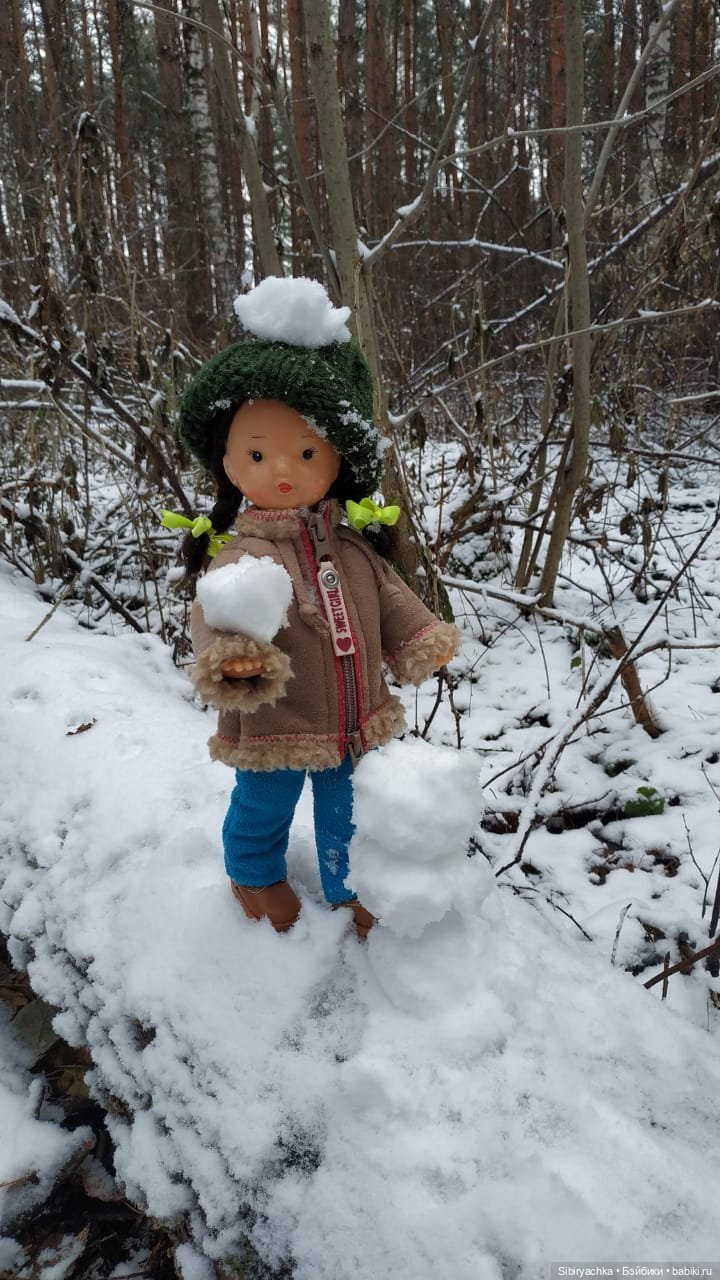 Новая дублёнка Юляшки. Первый ноябрьский снег. Прогулка в любимом лесу