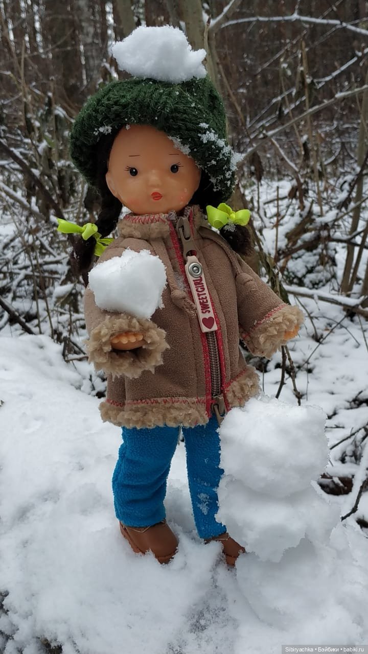 Новая дублёнка Юляшки. Первый ноябрьский снег. Прогулка в любимом лесу