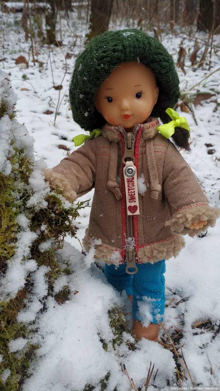 Новая дублёнка Юляшки. Первый ноябрьский снег. Прогулка в любимом лесу