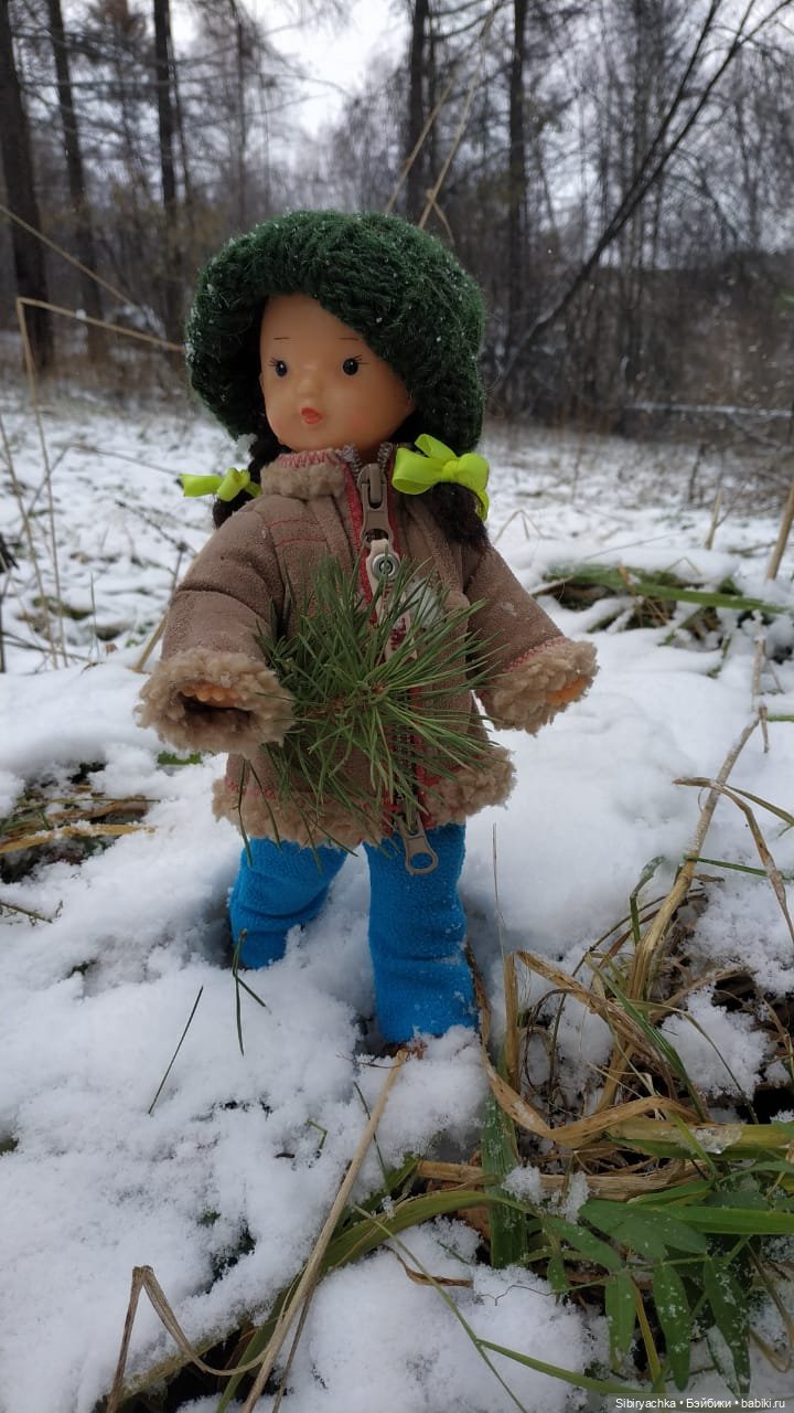 Новая дублёнка Юляшки. Первый ноябрьский снег. Прогулка в любимом лесу