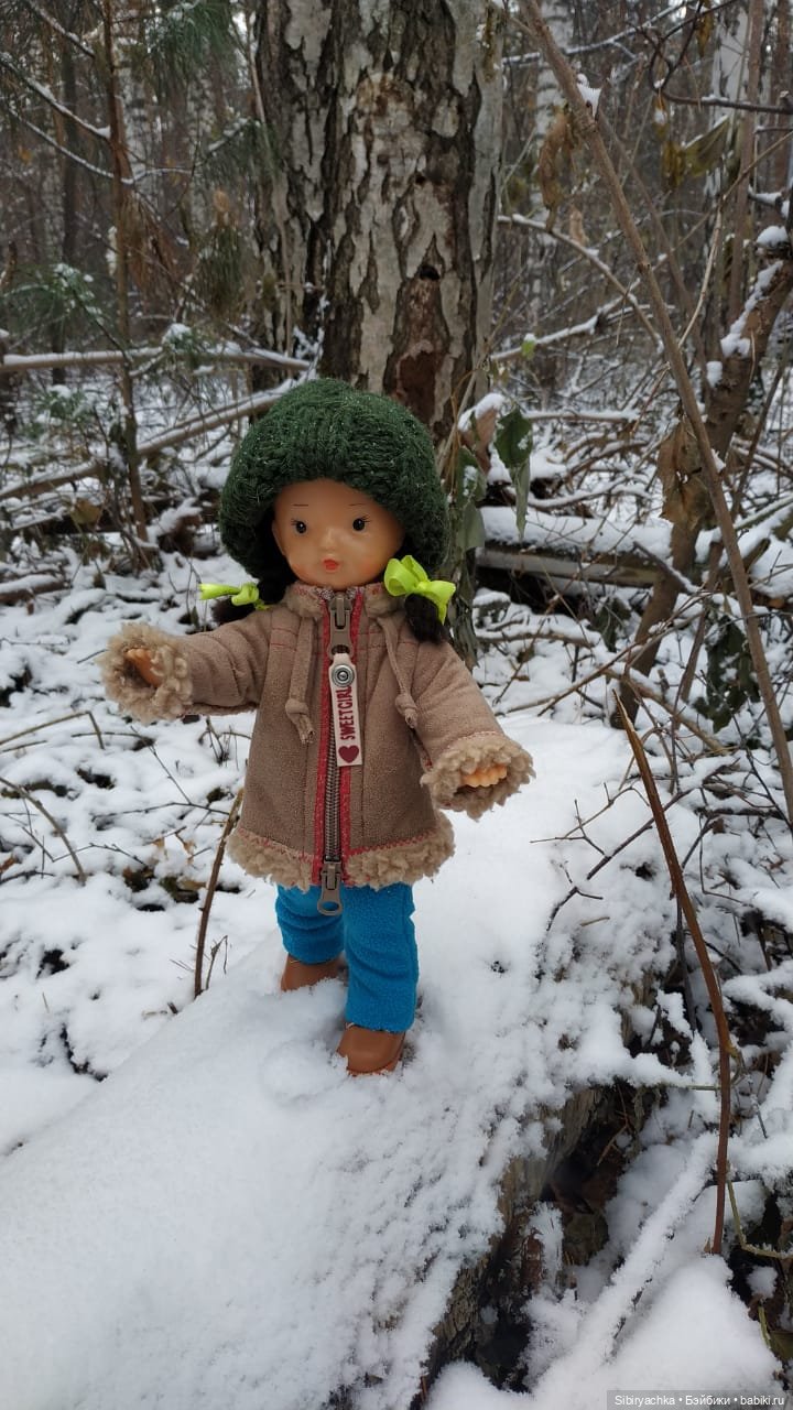 Новая дублёнка Юляшки. Первый ноябрьский снег. Прогулка в любимом лесу