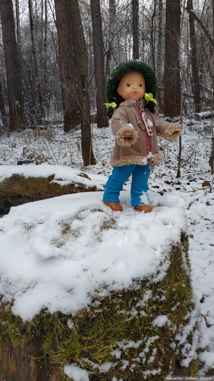 Новая дублёнка Юляшки. Первый ноябрьский снег. Прогулка в любимом лесу