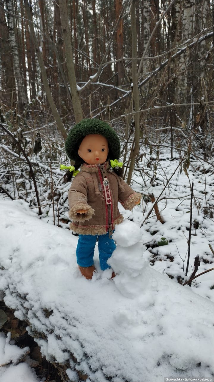 Новая дублёнка Юляшки. Первый ноябрьский снег. Прогулка в любимом лесу