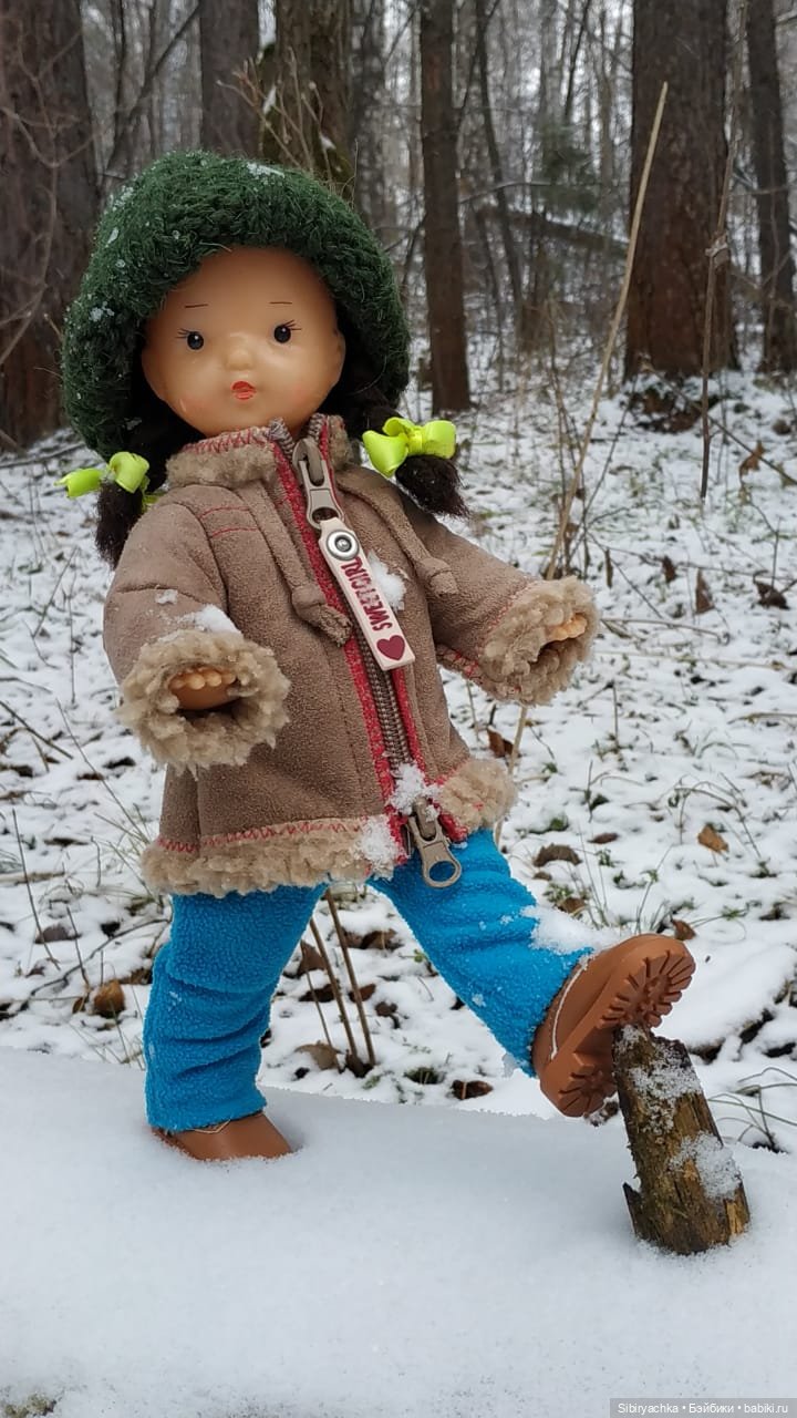 Новая дублёнка Юляшки. Первый ноябрьский снег. Прогулка в любимом лесу