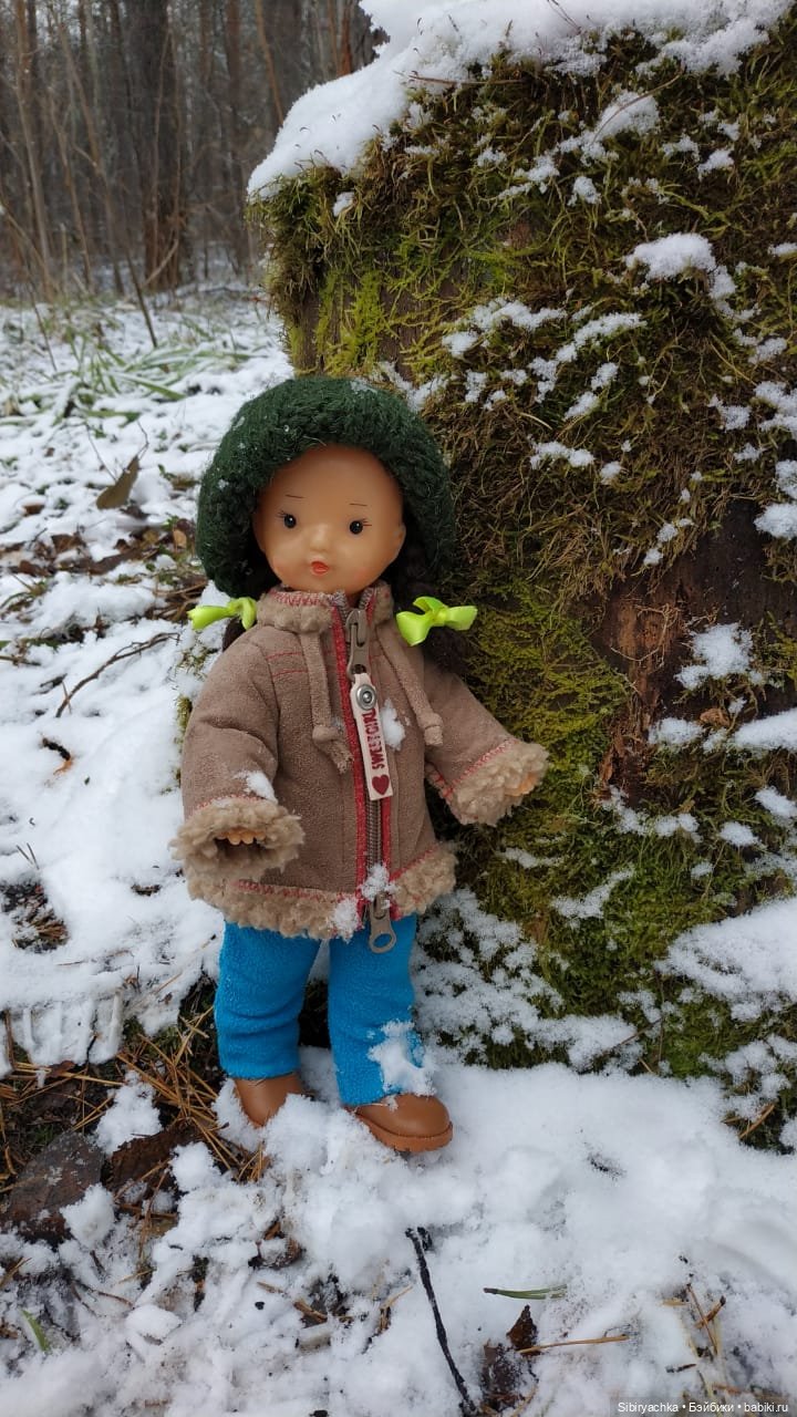 Новая дублёнка Юляшки. Первый ноябрьский снег. Прогулка в любимом лесу