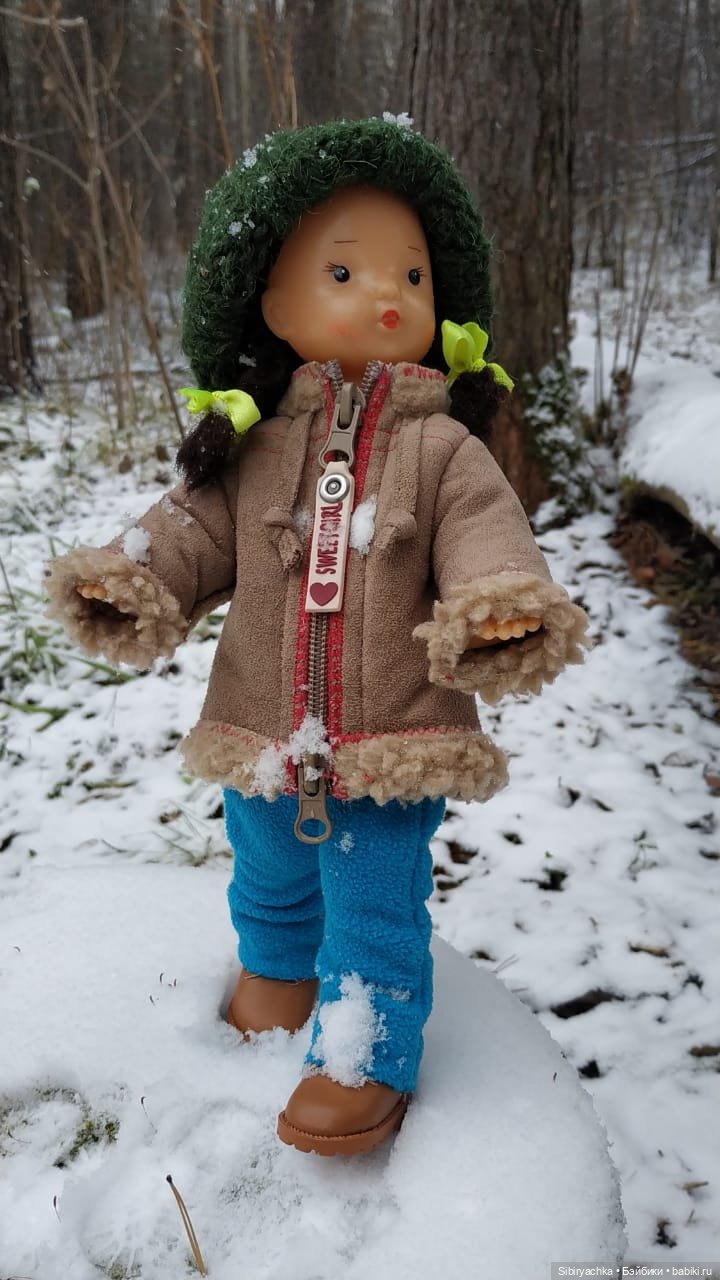 Новая дублёнка Юляшки. Первый ноябрьский снег. Прогулка в любимом лесу