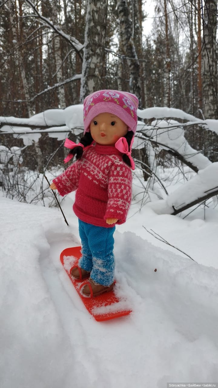 Юляшка осваивает сноуборд (фото 9)