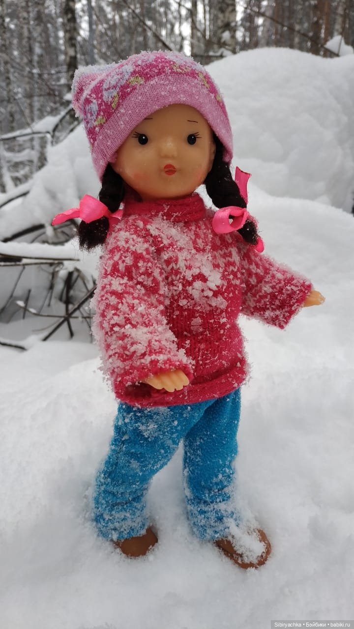 Лыжная прогулка Юляшки — Советские винтажные куклы (СССР): Ленигрушка