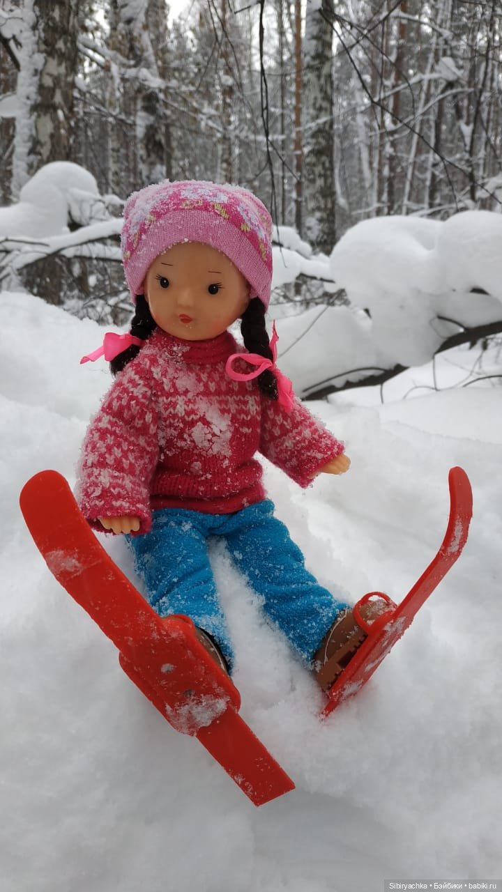 Лыжная прогулка Юляшки — Советские винтажные куклы (СССР): Ленигрушка
