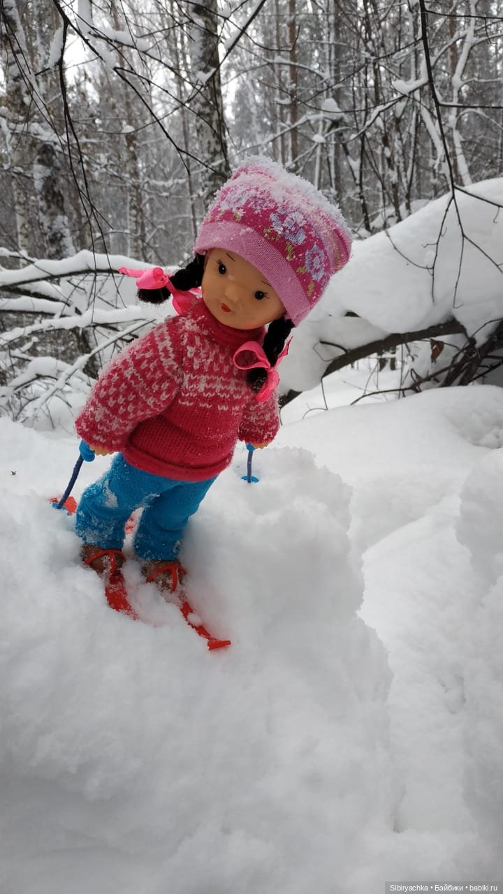 Лыжная прогулка Юляшки — Советские винтажные куклы (СССР): Ленигрушка