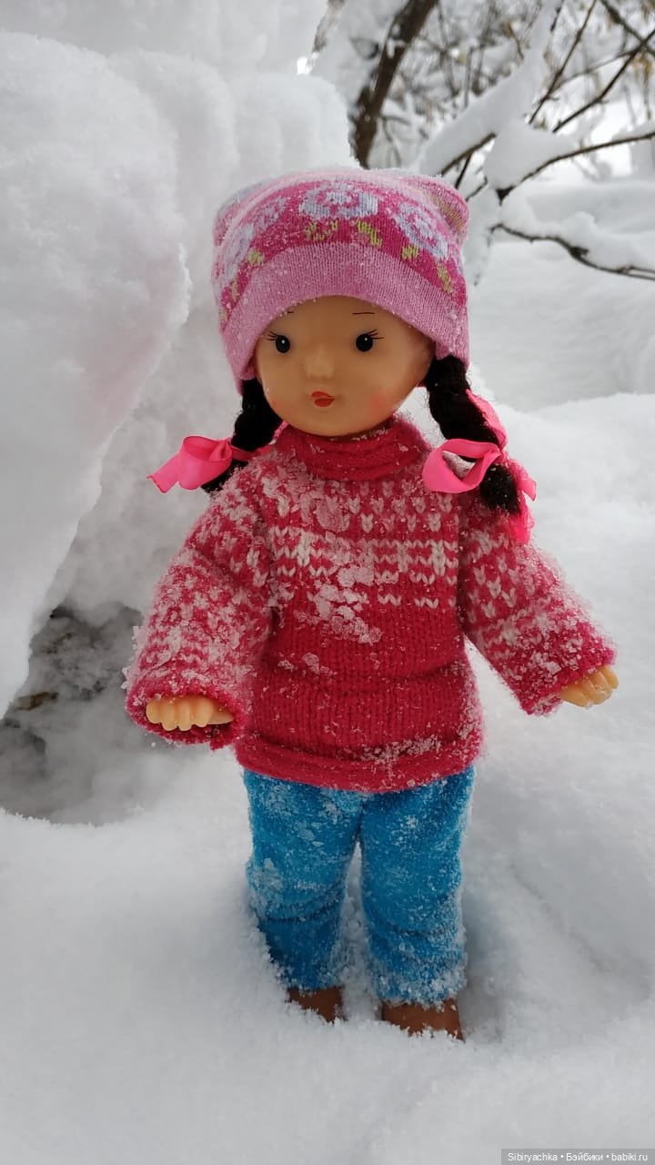 Лыжная прогулка Юляшки — Советские винтажные куклы (СССР): Ленигрушка