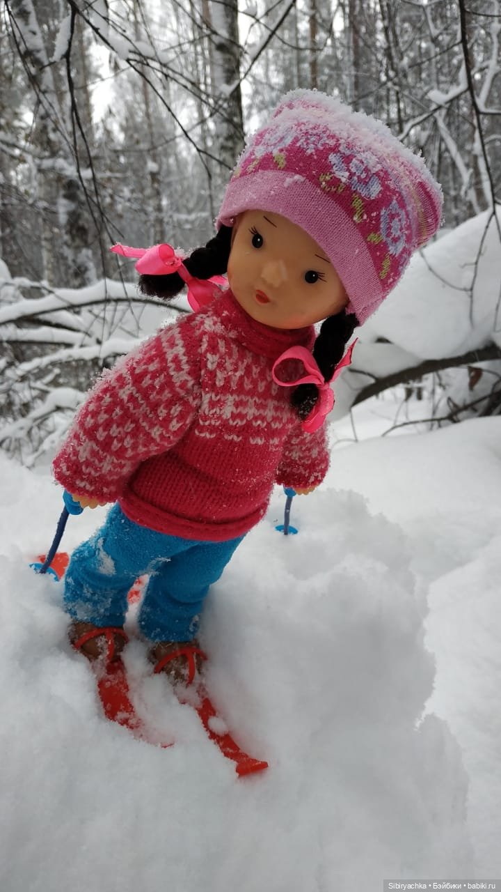 Лыжная прогулка Юляшки — Советские винтажные куклы (СССР): Ленигрушка