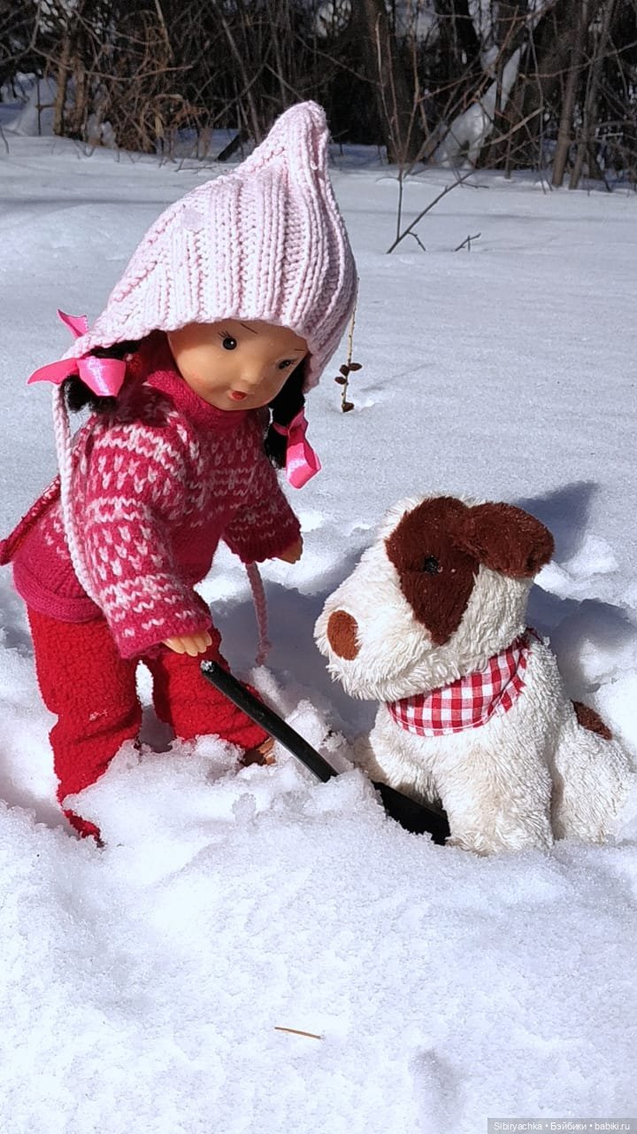 Юляшка, Дружок и лопата | Бэйбики Юляшка, Дружок и лопата — Советские винтажные куклы (СССР): Ленигрушка