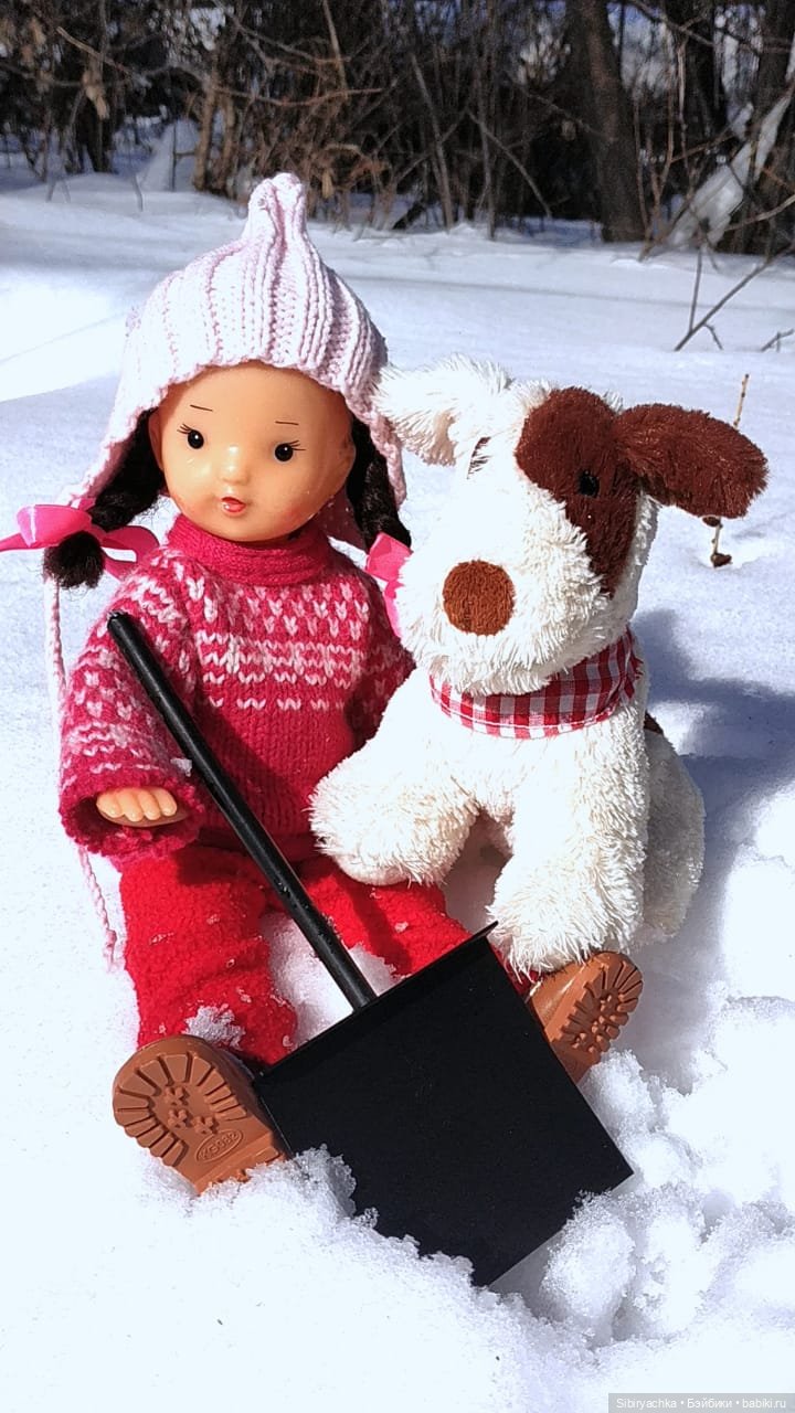 Юляшка, Дружок и лопата | Бэйбики Юляшка, Дружок и лопата — Советские винтажные куклы (СССР): Ленигрушка
