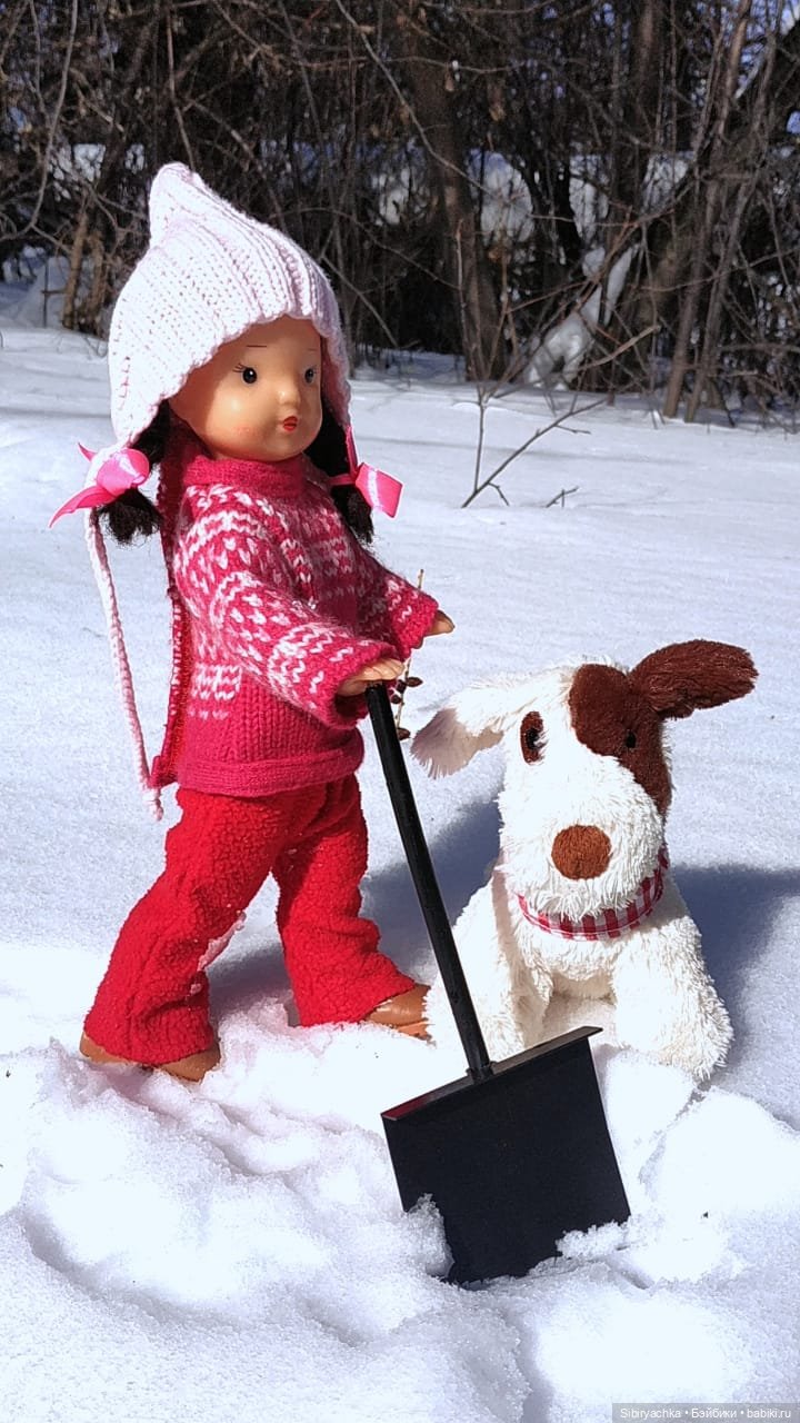 Юляшка, Дружок и лопата | Бэйбики Юляшка, Дружок и лопата — Советские винтажные куклы (СССР): Ленигрушка