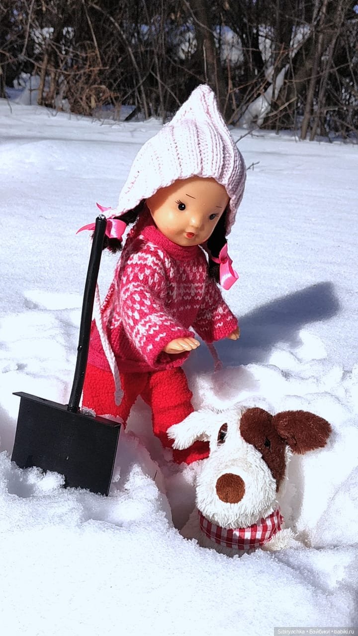 Юляшка, Дружок и лопата | Бэйбики Юляшка, Дружок и лопата — Советские винтажные куклы (СССР): Ленигрушка