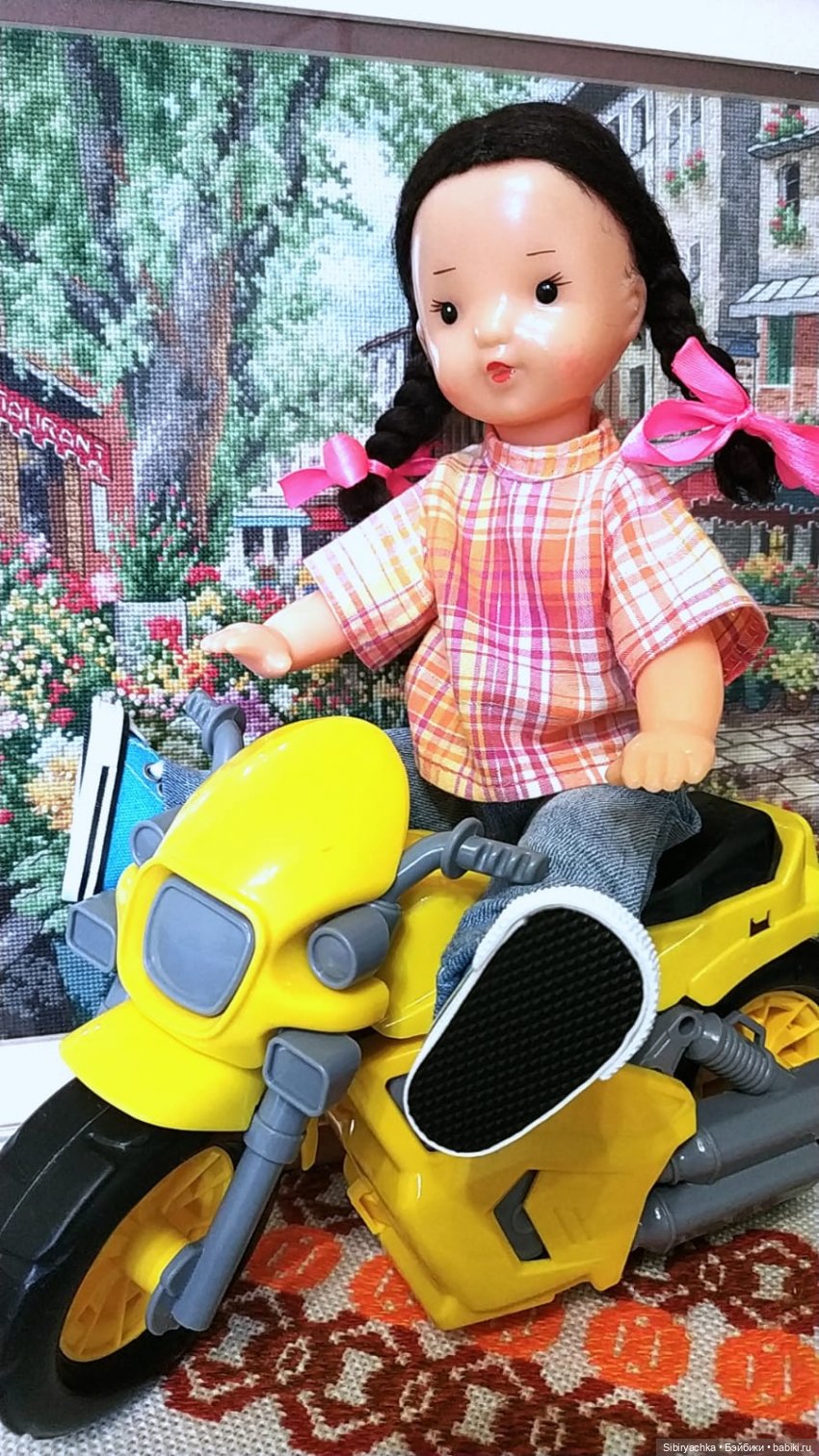 Юляшка и мотоцикл — Советские винтажные куклы (СССР): Ленигрушка
