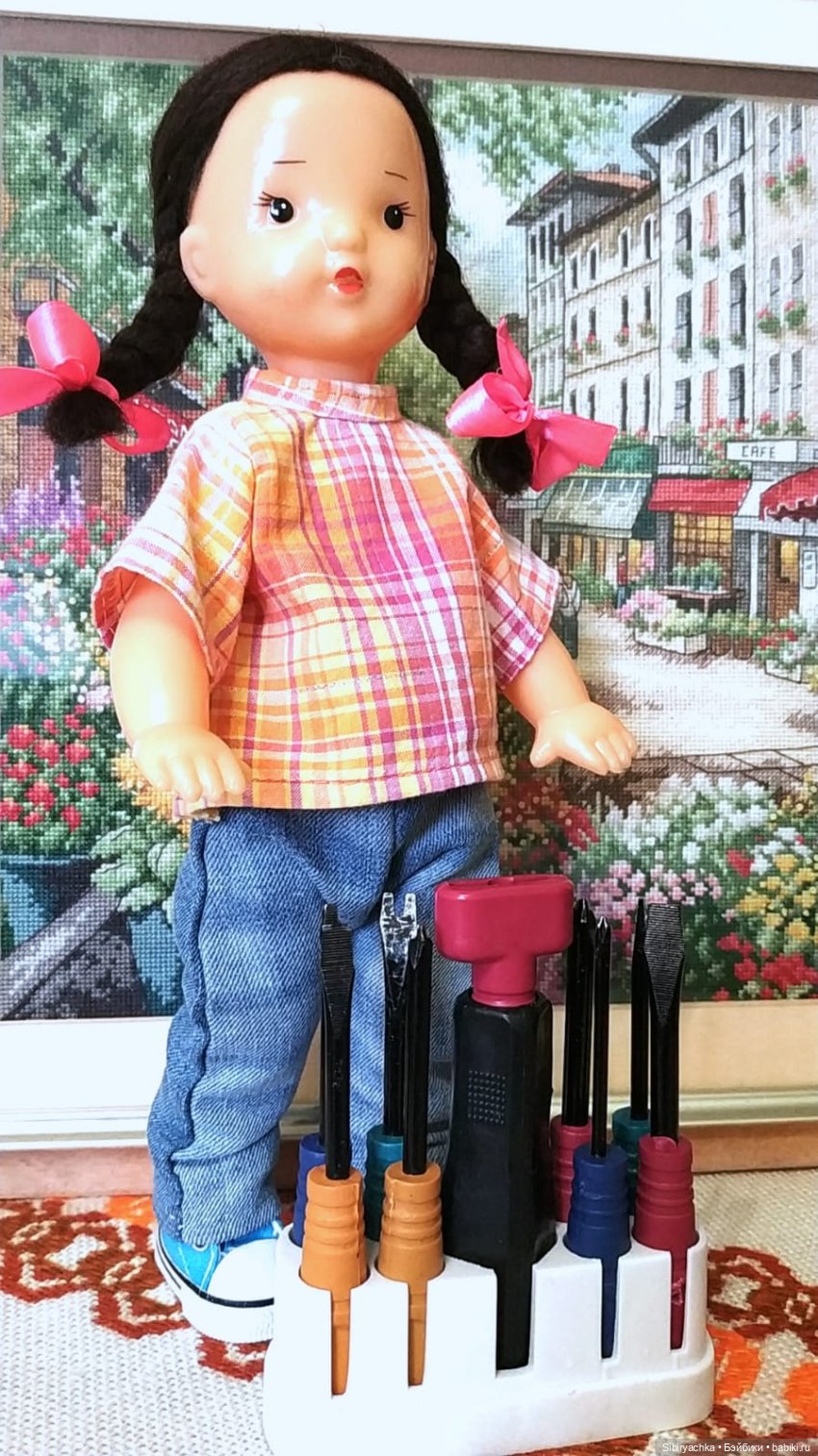 Юляшка и мотоцикл — Советские винтажные куклы (СССР): Ленигрушка (фото 10)