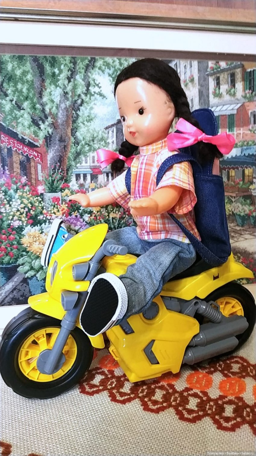 Юляшка и мотоцикл — Советские винтажные куклы (СССР): Ленигрушка