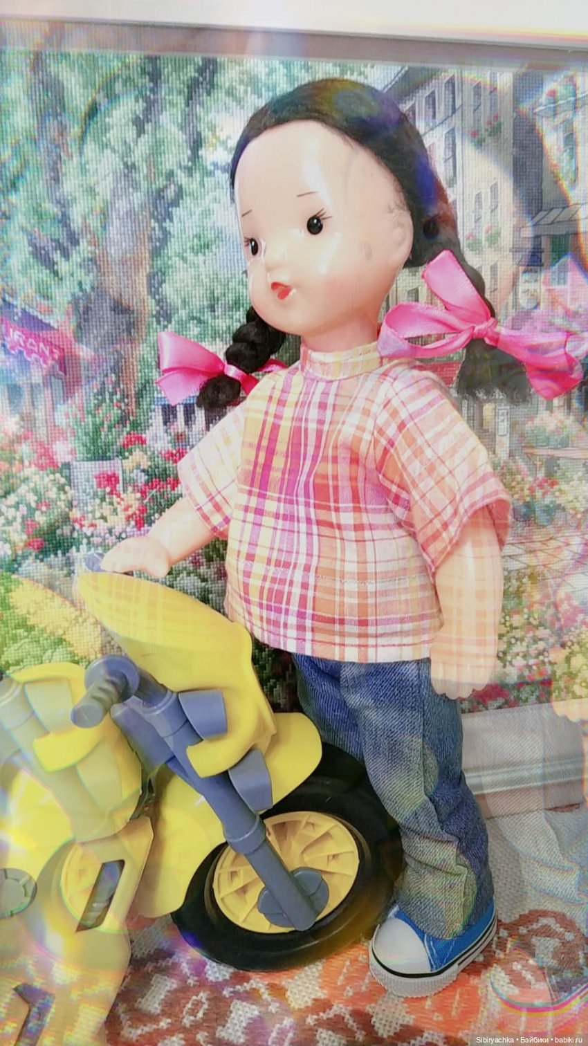 Юляшка и мотоцикл — Советские винтажные куклы (СССР): Ленигрушка (фото 5)