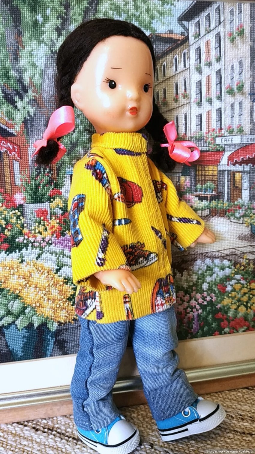 Жёлтое пальтишко Юляшки — Советские винтажные куклы (СССР): Ленигрушка