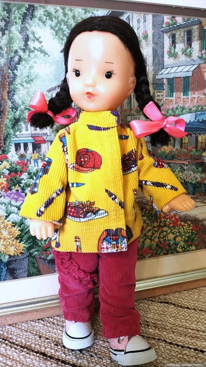 Жёлтое пальтишко Юляшки — Советские винтажные куклы (СССР): Ленигрушка