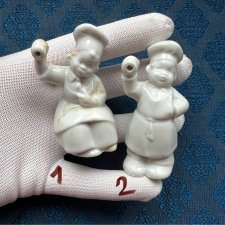 Антикварная фигурка поваренок - держатель таймера для варки яиц - 6,3 см и 6,8 см