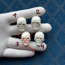 Антикварная фигурка Череп - 2 см х 2 см - ОЧЕНЬ РЕДКАЯ