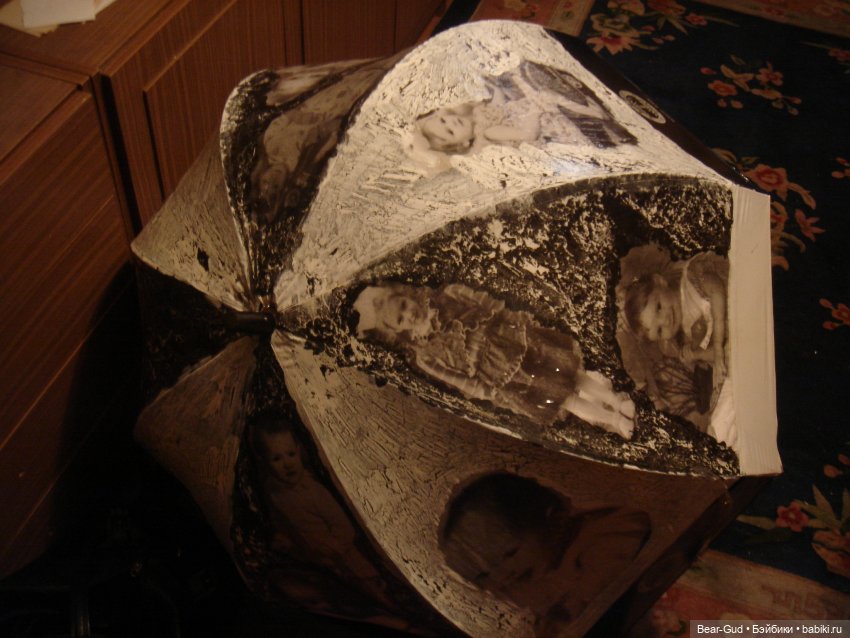 Обратный декупаж на зонтике с кракелюром