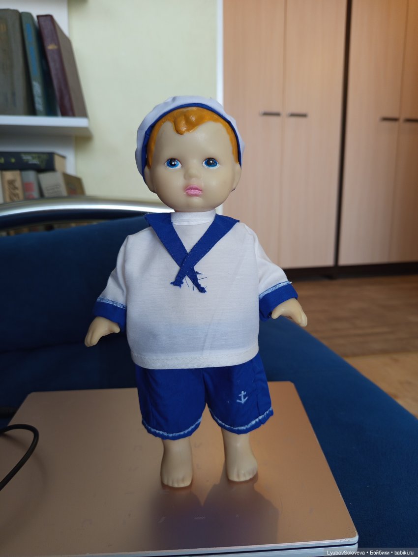 Бескозырка белая, в полоску воротник ⚓ (фото 7)