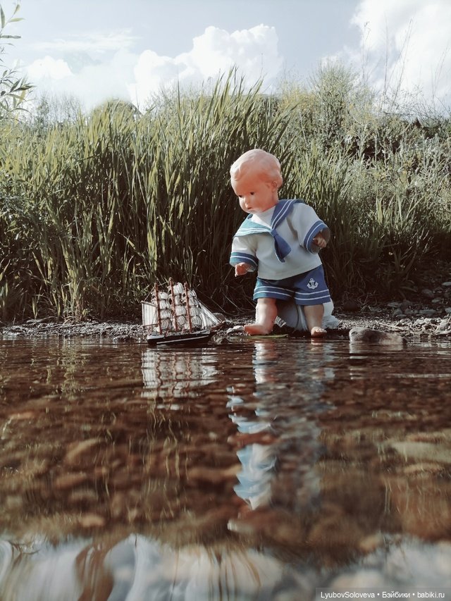 Бескозырка белая, в полоску воротник ⚓ (фото 3)