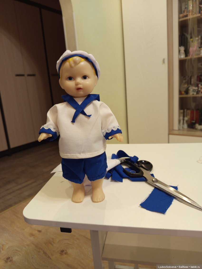 Бескозырка белая, в полоску воротник ⚓ (фото 6)