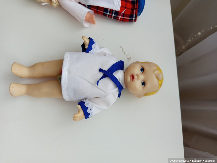 Бескозырка белая, в полоску воротник ⚓ (фото 4)