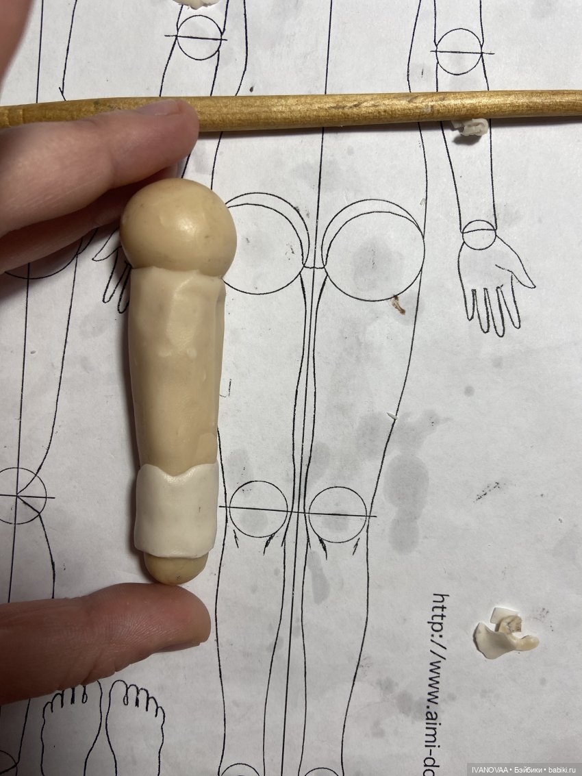 Создание шарнирной куклы. День 6. Лепим ноги, лепим шарниры, боимся и не лепим тело, и что же я наделала (фото 10)