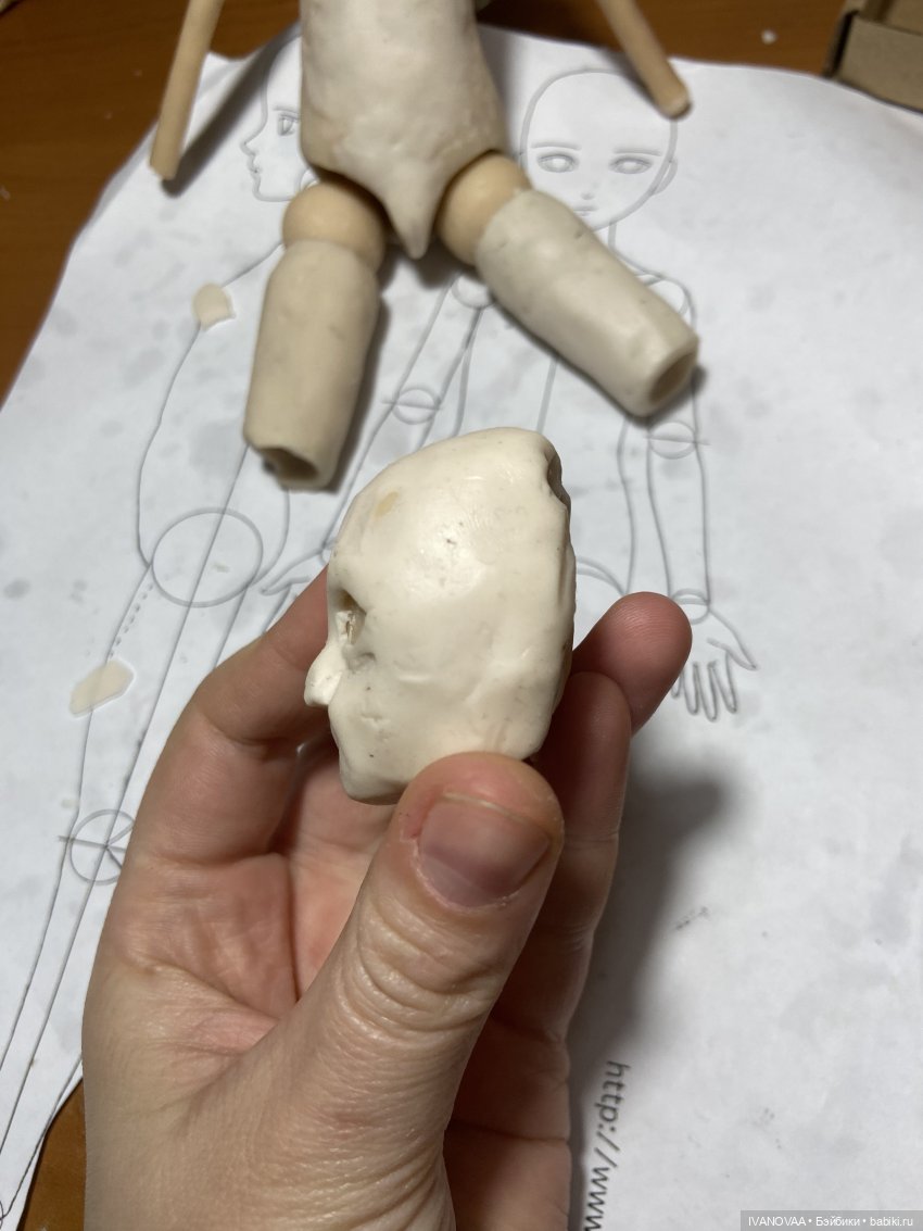 Создание шарнирной куклы. День 14,15 - Лепим тело и шею | Бэйбики Создание шарнирной куклы. День 14,15 - Лепим тело и шею (фото 4)