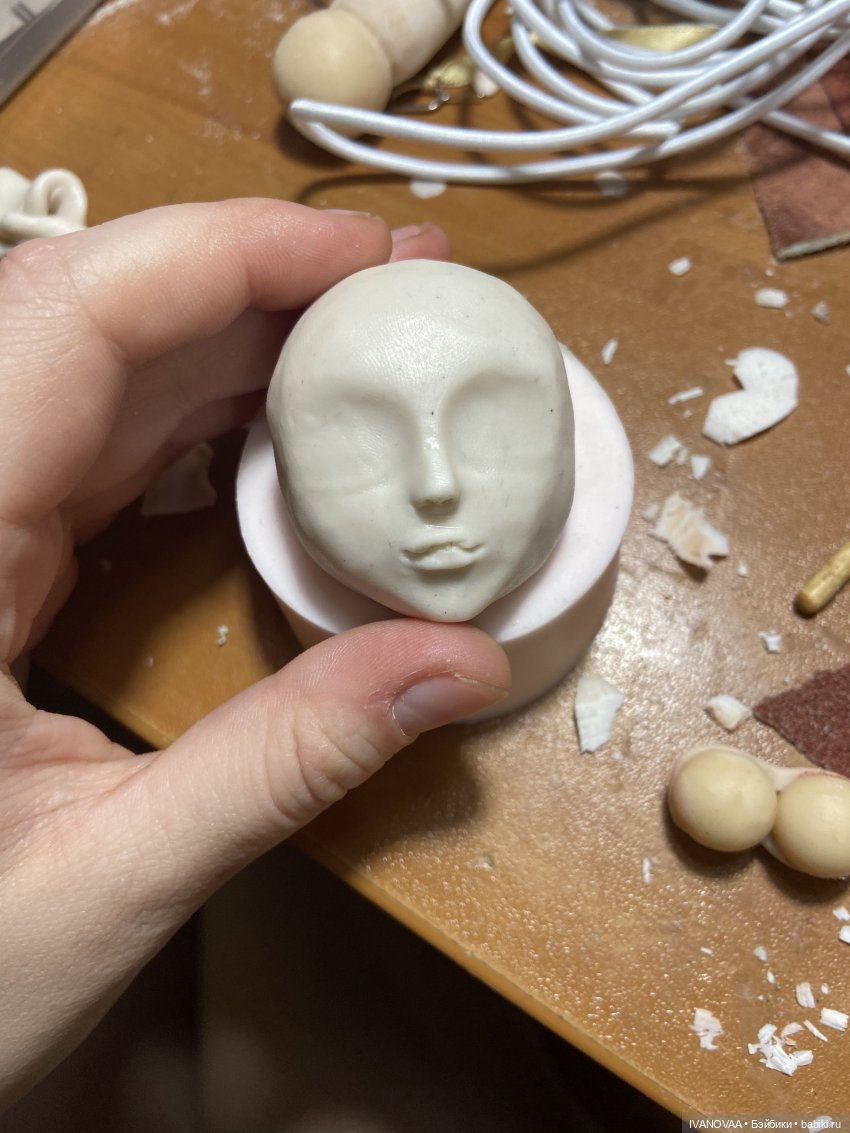 Создание шарнирной куклы. День 26. Передо мной в пакете Дикси лежит отрезанная голова (фото 6)