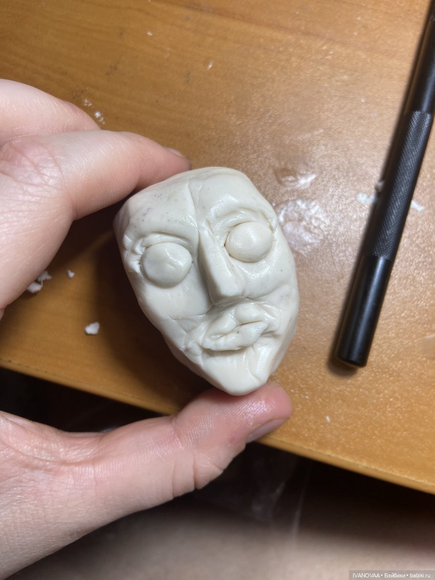 Создание шарнирной куклы. День 29, 30. Удача меня покинула. Лепка головы по туториалу (фото 3)