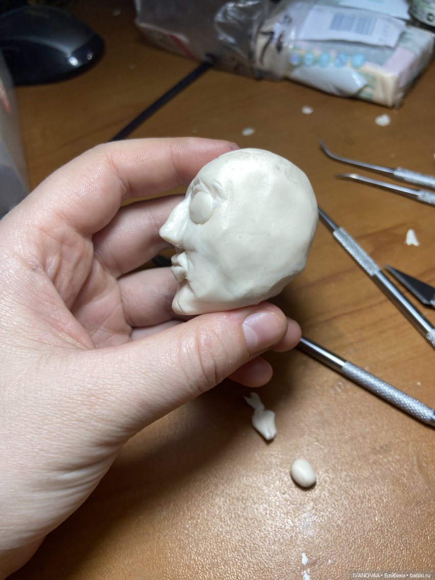 Создание шарнирной куклы. День 29, 30. Удача меня покинула. Лепка головы по туториалу (фото 2)