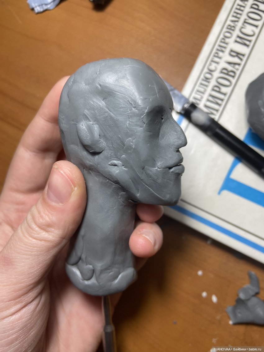 Создание шарнирной куклы. День 34. Губы получились!!! Долепливаем обрубовочную голову из пластелина | Бэйбики Создание шарнирной куклы. День 34. Губы получились!!! Долепливаем обрубовочную голову из пластелина (фото 4)